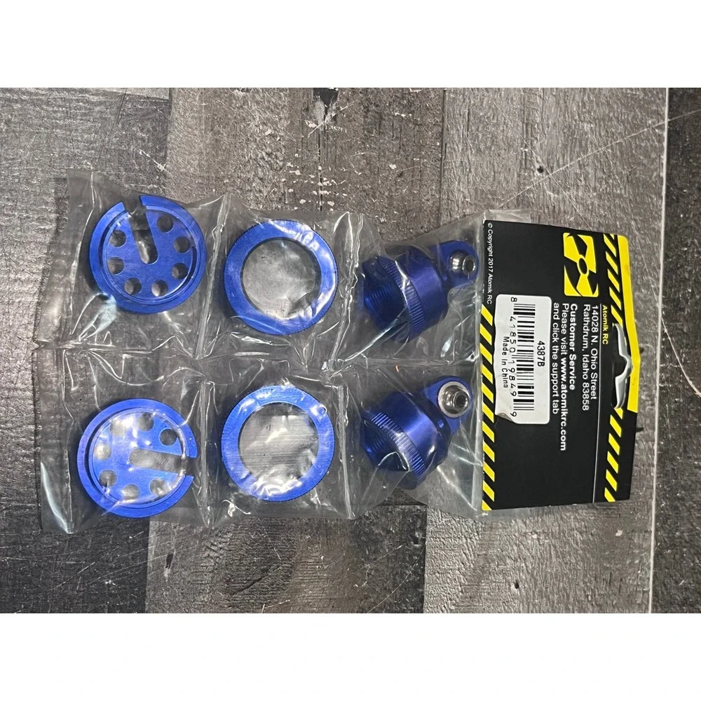 Atomik RC Blue Alloy Shock Cap Assembly 2 Sets Traxxas X-Maxx 4387B Upgrade Part